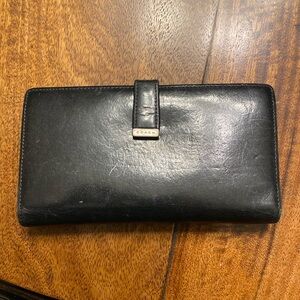 Black leather Coach Wallett